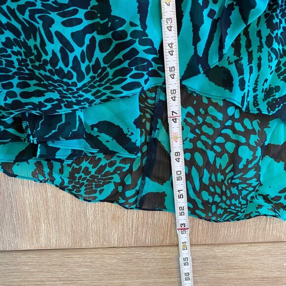 Bella Blue Plus Dress Women's Green Sz 22 Faux Wrap Embellished High Low - Picture 10 of 10